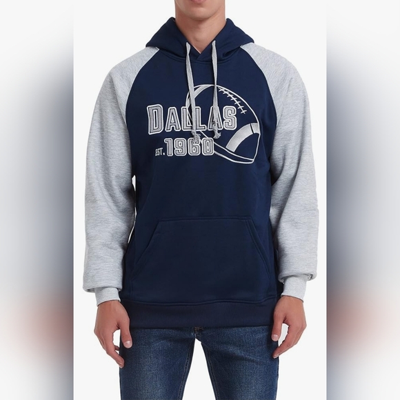 NWT Unisex Dallas Football 1960 Navy and Gray Hoodie - Picture 3 of 8